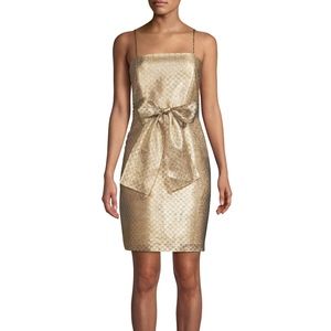 Women's Natural Blanc Bow Waist Lurex Dress